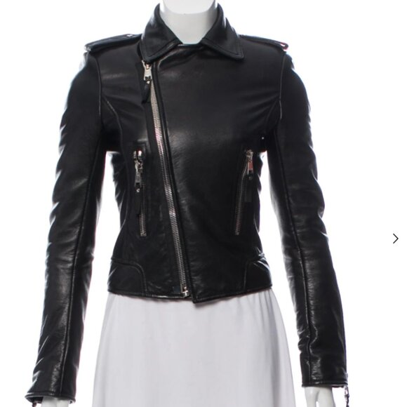Balenciaga Lamb Leather Moto Jacket w/ Tags Size: S | US4, FR36 - Picture 4 of 4